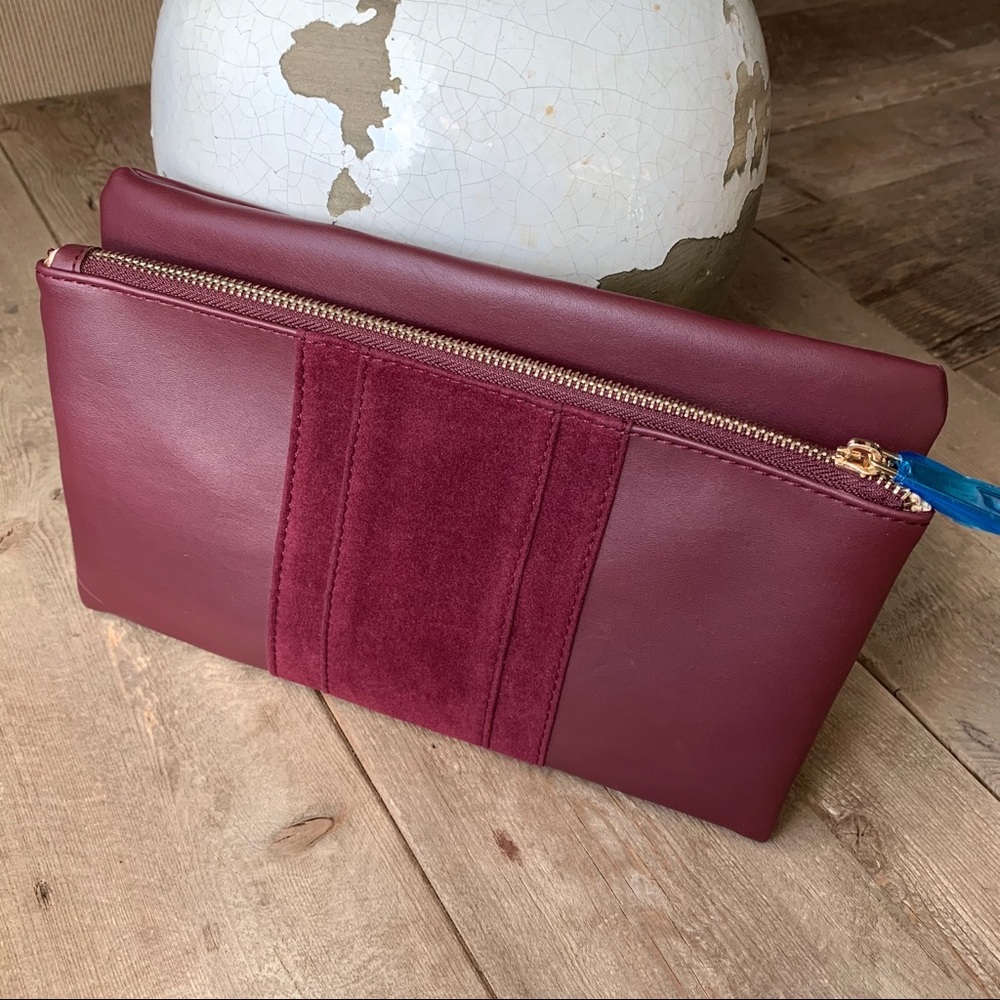 Summer & Rose Burg Faux Leather Fold-over Clutch